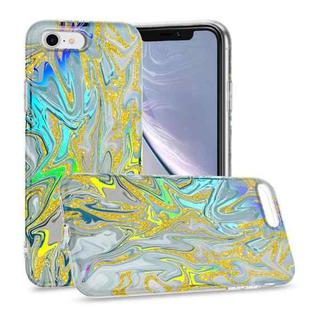 For iPhone SE 2022 / SE 2020 / 8 / 7 Laser Glitter Watercolor Pattern Shockproof Protective Case(FD2)