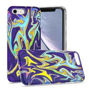 For iPhone SE 2022 / SE 2020 / 8 / 7 Laser Glitter Watercolor Pattern Shockproof Protective Case(FD3)