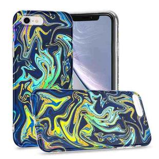 For iPhone SE 2022 / SE 2020 / 8 / 7 Laser Glitter Watercolor Pattern Shockproof Protective Case(FD4)