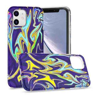 For iPhone 11 Laser Glitter Watercolor Pattern Shockproof Protective Case (FD3)