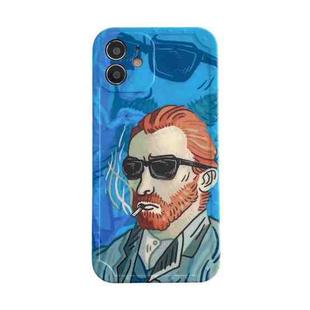 Shockproof Oil Painting TPU Protective Case For iPhone 12(Sunglasses)