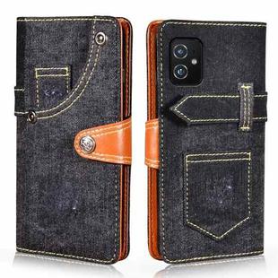 For Asus Zenfone 8 / ZS590KS Denim Horizontal Flip Leather Case with Holder & Card Slot & Wallet(Black)