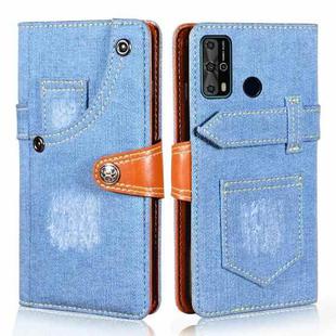 For Oukitel C23 Pro Denim Horizontal Flip Leather Case with Holder & Card Slot & Wallet(Light Blue)
