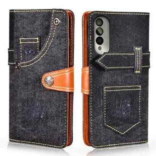 For Honor X20 SE Denim Horizontal Flip Leather Case with Holder & Card Slot & Wallet(Black)