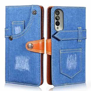 For Honor X20 SE Denim Horizontal Flip Leather Case with Holder & Card Slot & Wallet(Dark Blue)