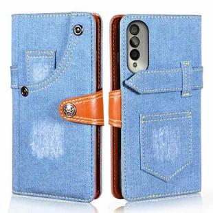 For Honor X20 SE Denim Horizontal Flip Leather Case with Holder & Card Slot & Wallet(Light Blue)