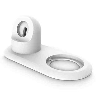 2 In 1 Multi-function Magsafe Charging Stand Holder for Apple Watch / iPhone(White)