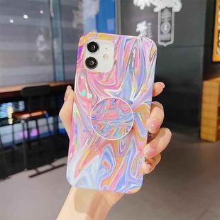 For iPhone 11 Laser Glitter Watercolor Pattern Shockproof Protective Case (FD1)