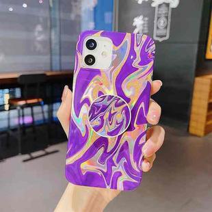 For iPhone 12 / 12 Pro Laser Glitter Watercolor Pattern Shockproof Protective Case(FD3)