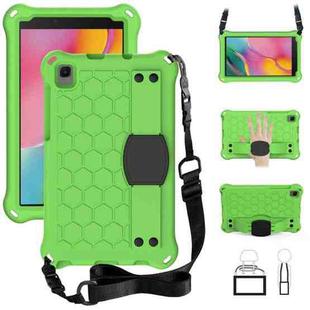 For Samsung Galaxy Tab A 8.0 & S Pen (2019)P200/P205 Honeycomb Design EVA + PC Four Corner Shockproof Protective Case with Strap(Green+Black)