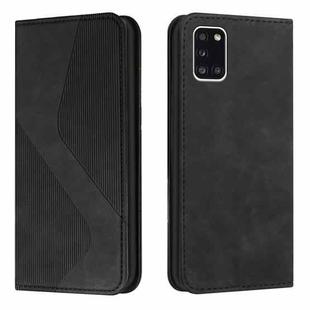 For Samsung Galaxy A31 Skin Feel Magnetic S-type Solid Color Horizontal Flip Leather Case with Holder & Card Slot & Wallet(Black)