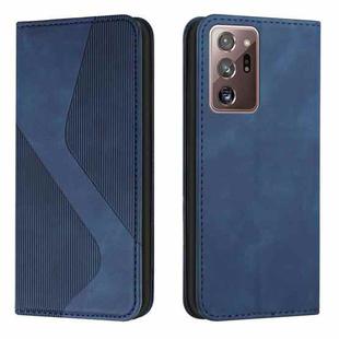 For Samsung Galaxy Note20 Ultra Skin Feel Magnetic S-type Solid Color Horizontal Flip Leather Case with Holder & Card Slot & Wallet(Blue)