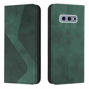 For Samsung Galaxy S10e Skin Feel Magnetic S-type Solid Color Horizontal Flip Leather Case with Holder & Card Slot & Wallet(Green)