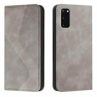 For Samsung Galaxy S20 Skin Feel Magnetic S-type Solid Color Horizontal Flip Leather Case with Holder & Card Slot & Wallet(Grey)