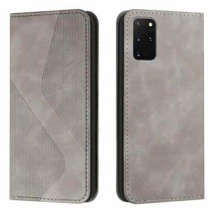 For Samsung Galaxy S20+ Skin Feel Magnetic S-type Solid Color Horizontal Flip Leather Case with Holder & Card Slot & Wallet(Grey)