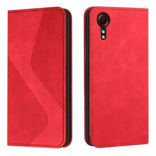 For Samsung Galaxy Xcover 5 Skin Feel Magnetic S-type Solid Color Horizontal Flip Leather Case with Holder & Card Slot & Wallet(Red)