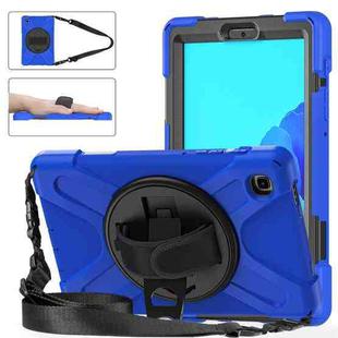 For Samsung Galaxy Tab A7 Lite T220 / T225 Silicone + PC Protective Case with Holder & Shoulder Strap(Blue)