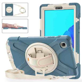 For Samsung Galaxy Tab A7 Lite T220 / T225 Silicone + PC Protective Case with Holder & Shoulder Strap(Cornflower Blue)