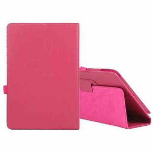For Amazon Fire HD 10 2021 Litchi Texture Solid Color Horizontal Flip Leather Case with Holder & Pen Slot(Rose Red)