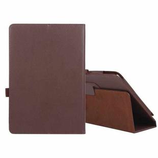 For Amazon Fire HD 10 2021 Litchi Texture Solid Color Horizontal Flip Leather Case with Holder & Pen Slot(Brown)