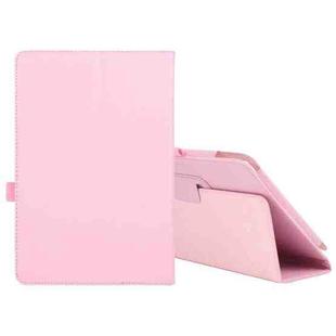 For Amazon Fire HD 10 2021 Litchi Texture Solid Color Horizontal Flip Leather Case with Holder & Pen Slot(Pink)