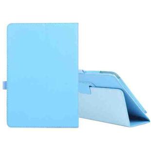 For Amazon Fire HD 10 2021 Litchi Texture Solid Color Horizontal Flip Leather Case with Holder & Pen Slot(Sky Blue)