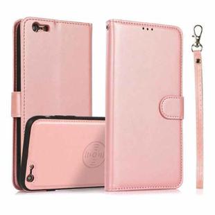 Calf Texture 2 in 1 Detachable Magnetic Back Cover Horizontal Flip Leather Case with Holder & Card Slots & Wallet & Photo Frame For iPhone 6s / 6(Rose Gold)