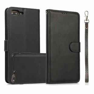 Calf Texture 2 in 1 Detachable Magnetic Back Cover Horizontal Flip Leather Case with Holder & Card Slots & Wallet & Photo Frame For iPhone 8 Plus / 7 Plus(Black)