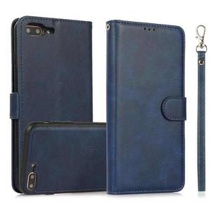 Calf Texture 2 in 1 Detachable Magnetic Back Cover Horizontal Flip Leather Case with Holder & Card Slots & Wallet & Photo Frame For iPhone 8 Plus / 7 Plus(Blue)