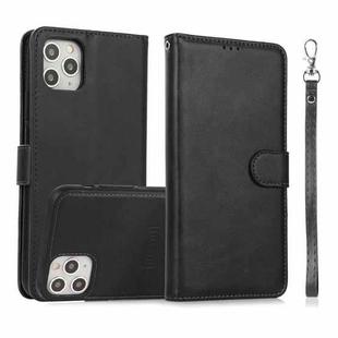 For iPhone 11 Pro Calf Texture 2 in 1 Detachable Magnetic Back Cover Horizontal Flip Leather Case with Holder & Card Slots & Wallet & Photo Frame (Black)