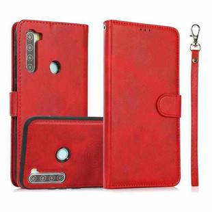 For Xiaomi Redmi Note 8 Calf Texture 2 in 1 Detachable Magnetic Back Cover Horizontal Flip Leather Case with Holder & Card Slots & Wallet & Photo Frame(Red)