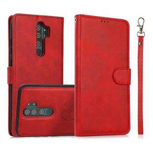 For Xiaomi Redmi Note 8 Pro Calf Texture 2 in 1 Detachable Magnetic Back Cover Horizontal Flip Leather Case with Holder & Card Slots & Wallet & Photo Frame(Red)