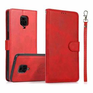 For Xiaomi Redmi Note 9s Calf Texture 2 in 1 Detachable Magnetic Back Cover Horizontal Flip Leather Case with Holder & Card Slots & Wallet & Photo Frame(Red)