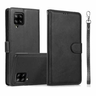 For Samsung Galaxy A42 5G Calf Texture 2 in 1 Detachable Magnetic Back Cover Horizontal Flip Leather Case with Holder & Card Slots & Wallet & Photo Frame(Black)