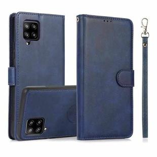 For Samsung Galaxy A42 5G Calf Texture 2 in 1 Detachable Magnetic Back Cover Horizontal Flip Leather Case with Holder & Card Slots & Wallet & Photo Frame(Blue)
