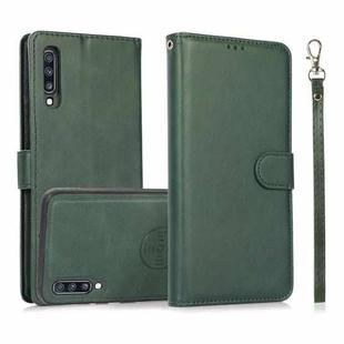 For Samsung Galaxy A70 Calf Texture 2 in 1 Detachable Magnetic Back Cover Horizontal Flip Leather Case with Holder & Card Slots & Wallet & Photo Frame(Green)