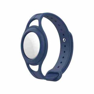 Mutural Silicone Protective Case Watchband for AirTag(Navy Blue)