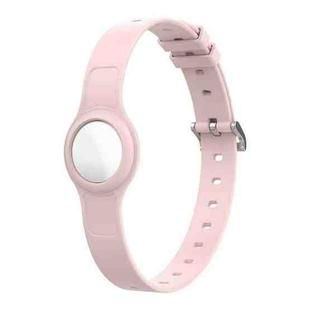 Mutural 2 in 1 Pet Collar Silicone Protective Case for AirTag(Pink)