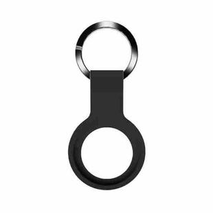 Mutural Liquid Silicone Protective Case with Key Ring for AirTag(Black)