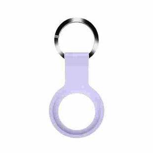 Mutural Liquid Silicone Protective Case with Key Ring for AirTag(Lavender)