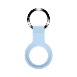 Mutural Liquid Silicone Protective Case with Key Ring for AirTag(Light Blue)