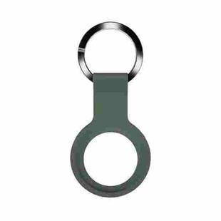 Mutural Liquid Silicone Protective Case with Key Ring for AirTag(Dark Green)