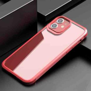 For iPhone 11 iPAKY MG Series Carbon Fiber Texture Shockproof TPU+ Transparent PC Case (Red)