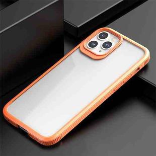 For iPhone 11 Pro iPAKY MG Series Carbon Fiber Texture Shockproof TPU+ Transparent PC Case (Orange)