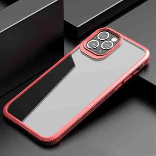 For iPhone 11 Pro Max iPAKY MG Series Carbon Fiber Texture Shockproof TPU+ Transparent PC Case (Red)