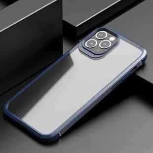 For iPhone 11 Pro Max iPAKY MG Series Carbon Fiber Texture Shockproof TPU+ Transparent PC Case (Blue)