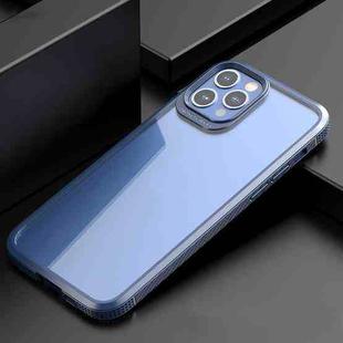 For iPhone 12 / 12 Pro iPAKY MG Series Carbon Fiber Texture Shockproof TPU+ Transparent PC Case(Blue)