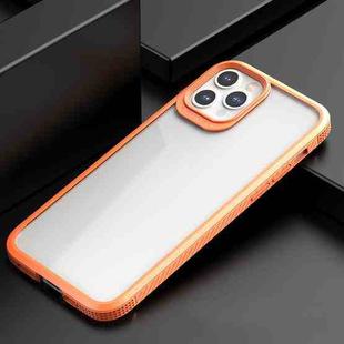 For iPhone 12 / 12 Pro iPAKY MG Series Carbon Fiber Texture Shockproof TPU+ Transparent PC Case(Orange)