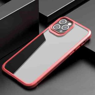 For iPhone 12 Pro Max iPAKY MG Series Carbon Fiber Texture Shockproof TPU+ Transparent PC Case(Red)