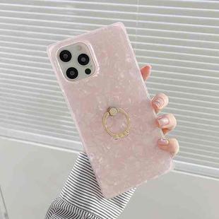 Shell Pattern Straight-Edge Soft TPU Protective Case with Ring Holder For iPhone 11 Pro(Pink)